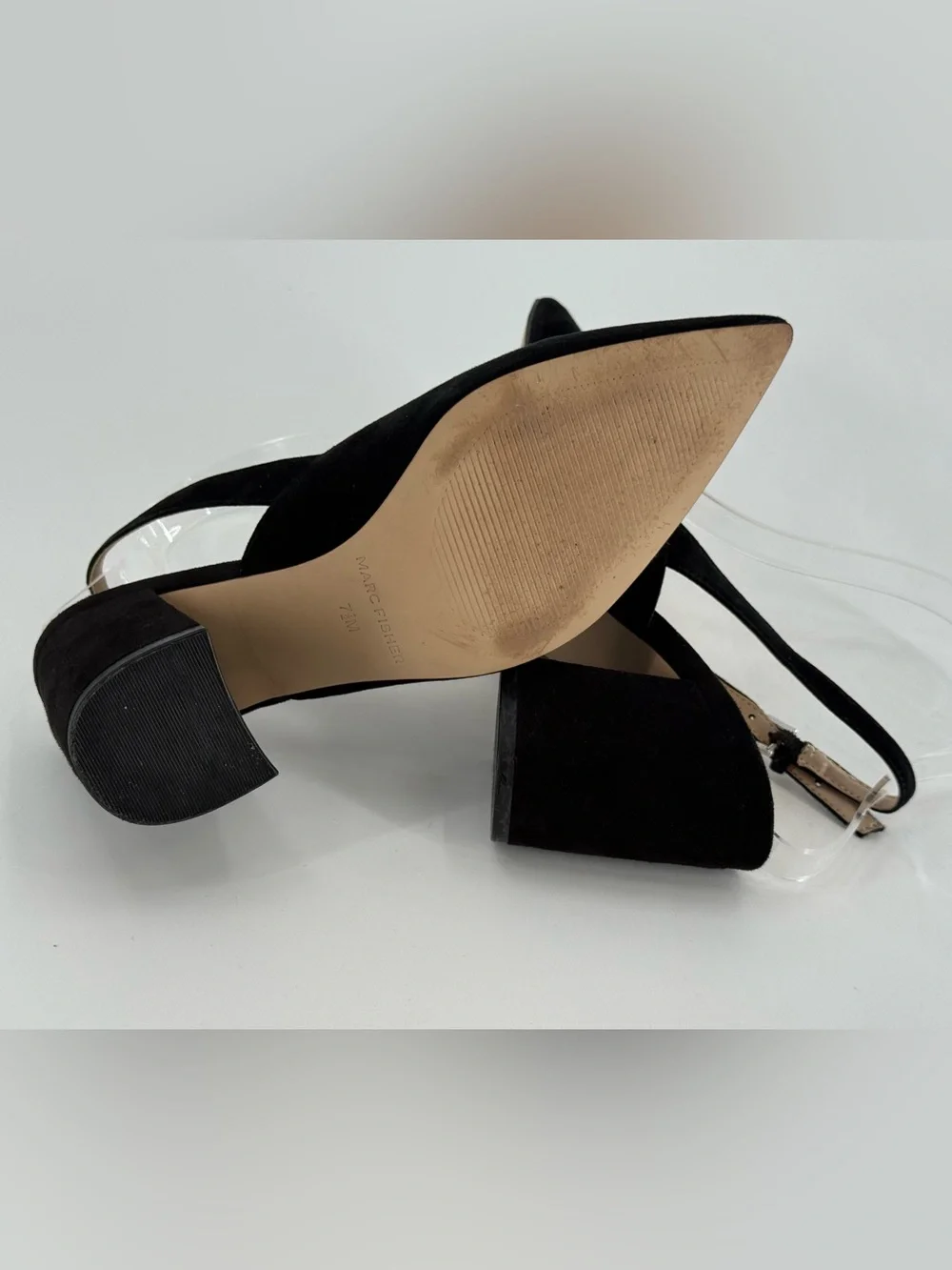 Marc Fisher Majer Pointy Toe Slingback Block Heel Pumps 7.5 - Picture 7 of 9